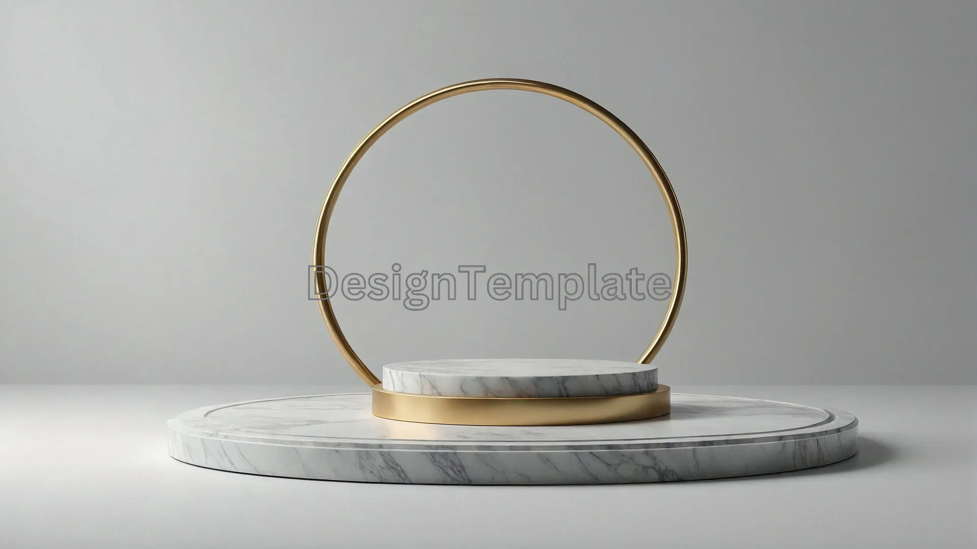 Chic Circular Frame Mirror on Intricate Marble Background image